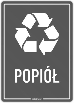 POPIÓŁ naklejka na kosz, segregacja odpadów A6