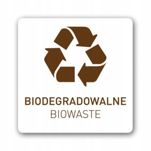 recykling BIODEGRADOWALNE naklejka 120x120 PL/EN