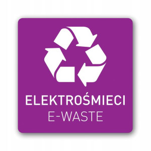 recykling ELEKTROŚMIECI naklejka kolor PL/EN