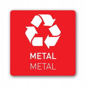 recykling METAL naklejka kolor PL/EN