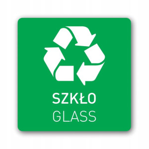 recykling SZKŁO naklejka kolor PL/EN