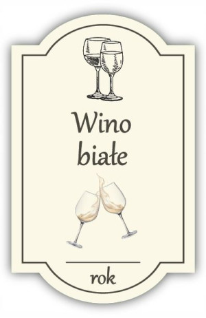 Wino BIAŁE- etykieta na butelkę 1 szt.