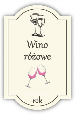 Wino RÓŻOWE - etykieta na butelkę 10 szt.
