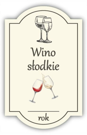 Wino SŁODKIE - etykieta na butelkę 1 szt.