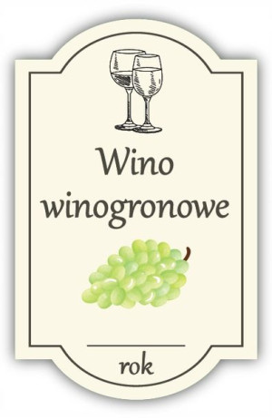 Wino WINOGRONOWE ZIELONE - etykieta 10 szt.