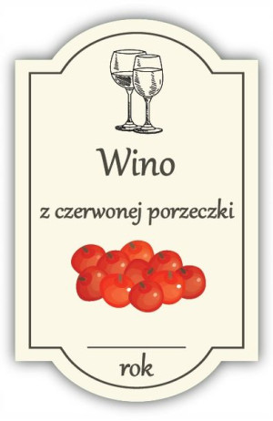 Wino z CZERWONEJ PORZECZKI - etykieta 1 szt.