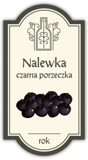 Nalewka CZARNA PORZECZKA–etykieta na butelkę 1szt.