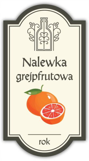 Nalewka GREJPFRUTOWA – etykieta na butelkę 10 szt.
