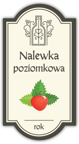 Nalewka POZIOMKOWA- etykieta na butelkę 1 szt.
