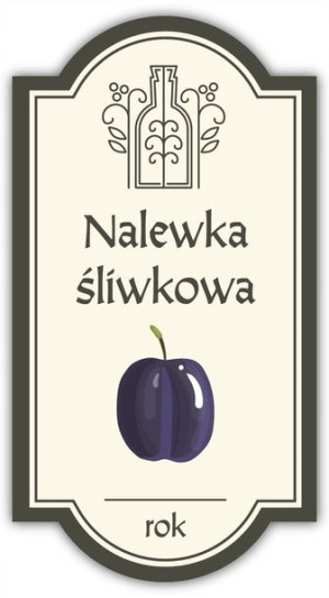 Nalewka ŚLIWKOWA- etykieta na butelkę 1 szt.