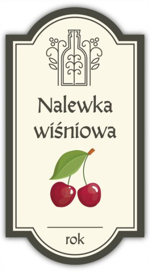 Nalewka WIŚNIOWA – etykieta na butelkę 1 szt.