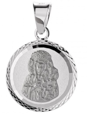 Srebrny Medalik Matka Boska Częstochowska Madonna Srebro Wisiorek 925