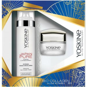 Yoskine Bio Collagen zestaw krem 60+ 50ml +Japan Pure ryżowa woda micelarna