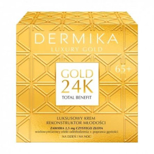 Dermika Luxury Gold 24K Total Benefit 65+ luksusowy krem rekonstruktor 50ml