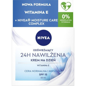 Nivea 24H Nawilżenia odświeżający krem na dzień SPF15  50ml