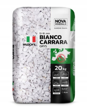 Grys biały BIANCO CARRARA 12-16mm 20kg