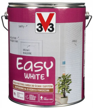 V33 Farba Do Wnętrz Easy White Biała Mat 5l