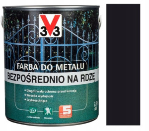 V33 Farba Na Metal Bezpośrednio Na Rdzę Czarna 2.5