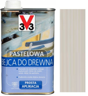 V33 Bejca Biała Pastelowa Do Drewna Biały Mat 0.5l