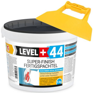 LEVEL+ Zestaw Gładź Polimerowa Q4 5kg L+44 i Szpachla Plastikowa Gładka