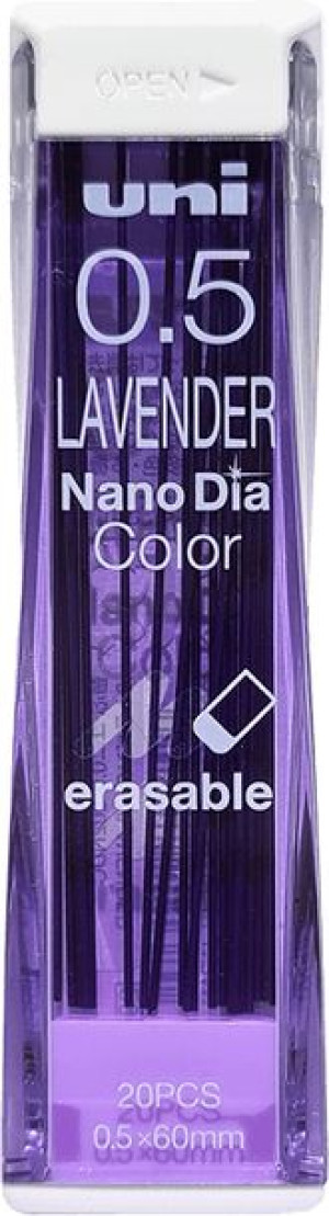 Grafity do ołówka automatycznego UNI - 0,5 HB - fioletowe