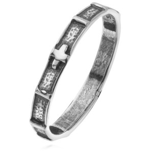 Srebrna Oksydowana Obrączka Różańcowa Srebrny Różaniec Srebro 925 R.21 3mm