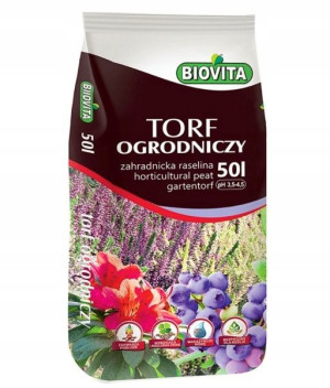 Torf Ogrodniczy Kwaśny 50L pH 3,5-4,5 Biovita