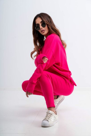 Komplet dresowy, dres damski bawełniany Ned fuksja M/L