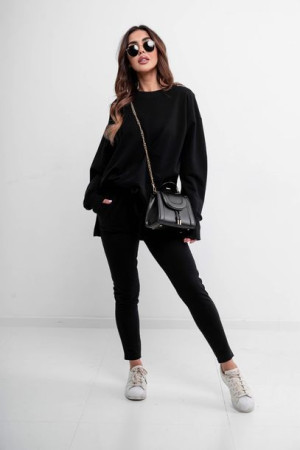 Komplet dresowy, dres damski bawełniany Ned czarny M/L