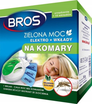 Bros Zielona Moc Elektro + 10 Wkładów Na Komary
