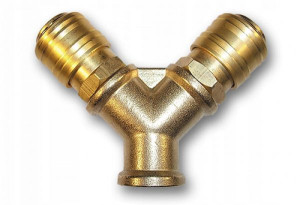 Dwójnik Gw3/8'' 2 Szybkozłącza Sp026 Mosiądz