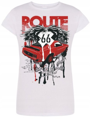 T-Shirt damski nadruk Route 66 Rozm.S