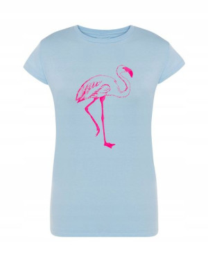 T-Shirt damski nadruk różowy FLAMING r.XXL