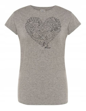 T-Shirt damski nadruk Serce Miłość LOVE rozm. L