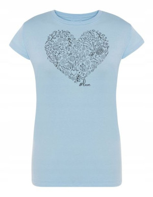T-Shirt damski nadruk Serce Miłość LOVE rozm. S