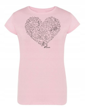T-Shirt damski nadruk Serce Miłość LOVE rozm. S