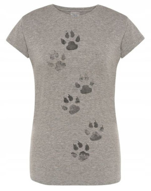 T-Shirt damski nadruk Ślady łap Łapy r.XXL