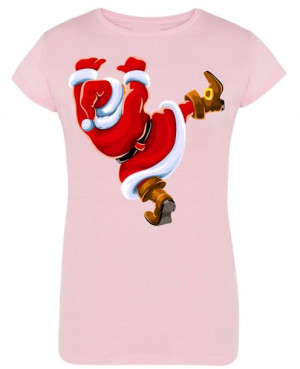 T-Shirt damski nadruk Spadający Mikołaj R.L