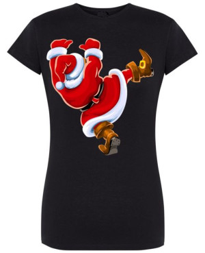 T-Shirt damski nadruk Spadający Mikołaj R.XXL