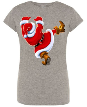 T-Shirt damski nadruk Spadający Mikołaj R.XXL