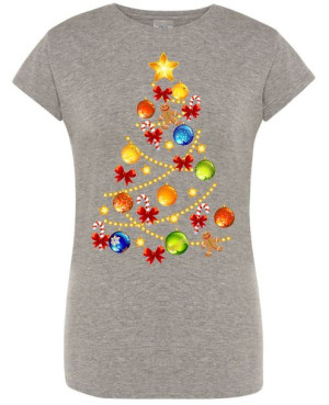 T-Shirt damski nadruk świąteczny Choinka R.XXL