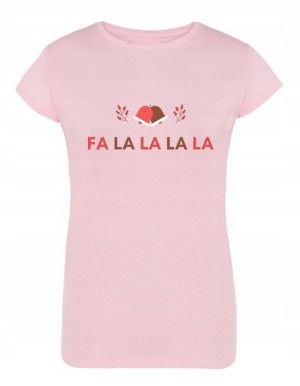 T-Shirt damski nadruk świąteczny FA LA LA r.M