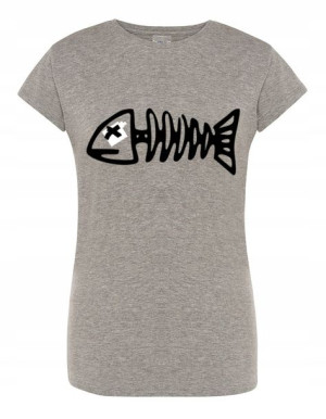 T-Shirt damski nadruk szkielet ryba r.L
