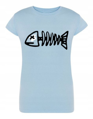 T-Shirt damski nadruk szkielet ryba r.S