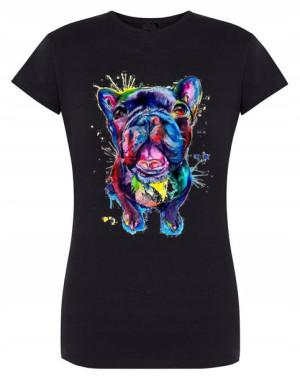 T-Shirt damski nadruk SŁODKI BULLDOG r.L
