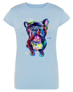T-Shirt damski nadruk SŁODKI BULLDOG r.L