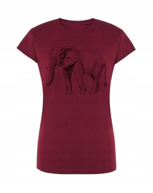 T-Shirt damski nadruk Słoń zwierzęta Rozm.M