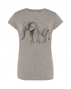 T-Shirt damski nadruk Słoń zwierzęta Rozm.M