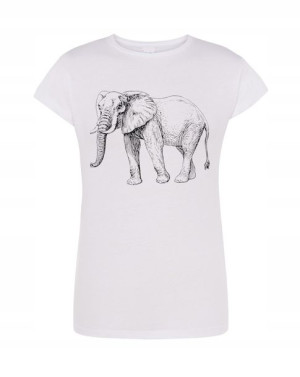 T-Shirt damski nadruk Słoń zwierzęta Rozm.M