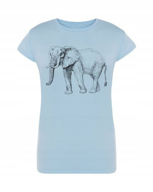T-Shirt damski nadruk Słoń zwierzęta Rozm.S